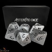 Asteroid Dice - Silver Dice Set